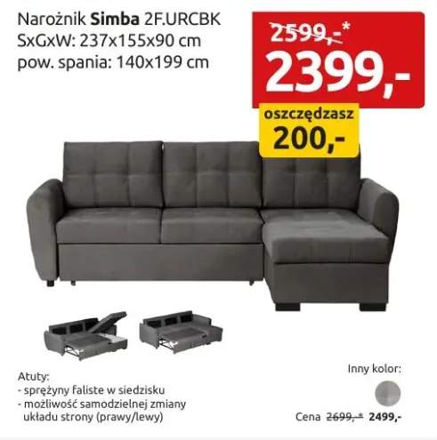 Narożnik Simba 2F.URCBK
