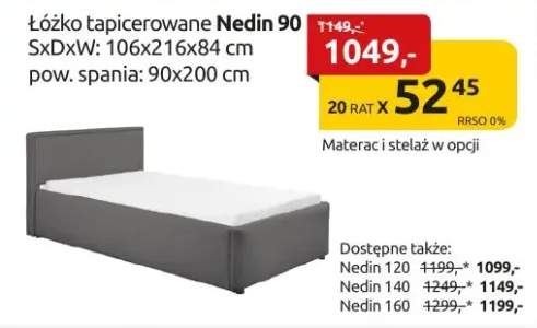 Łóżko tapicerowane Nedin 90