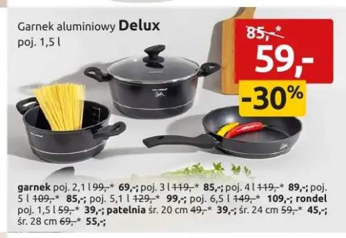 Garnek aluminiowy Delux 1,5 l +4 warianty