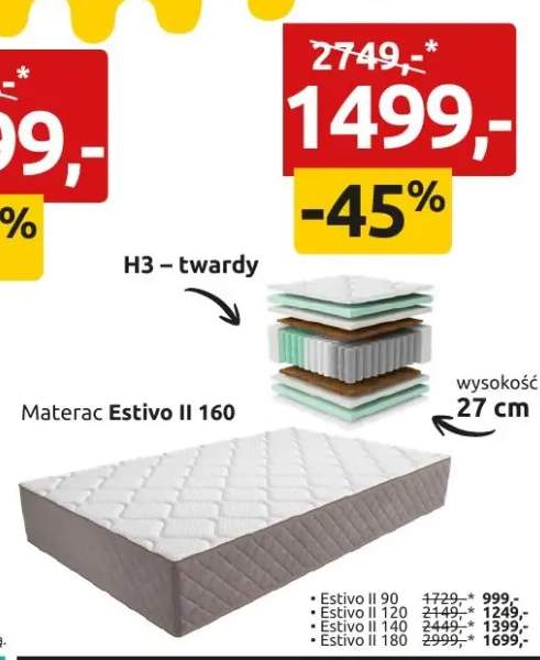 Materac Black Red White Estivo II 180 +3 warianty