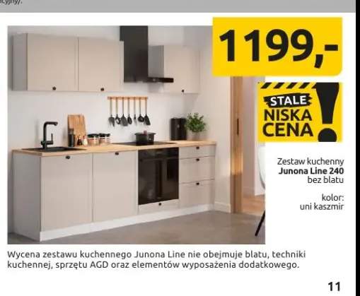 Zestaw kuchenny Junona Line 240 bez blatu uni kaszmir Black Red White