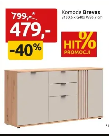 Komoda Brevas Black Red White