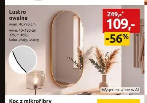 Lustro owalne 40x90 cm +1 wariant